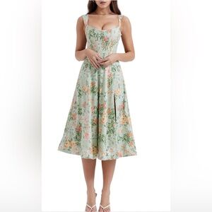 House of CB Saria Floral Lace Up Cocktail Dress Size L+